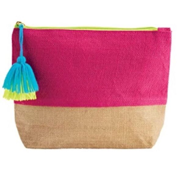 ✨Mud Pie Color Pop Jute Case Pink - Picture 1 of 4